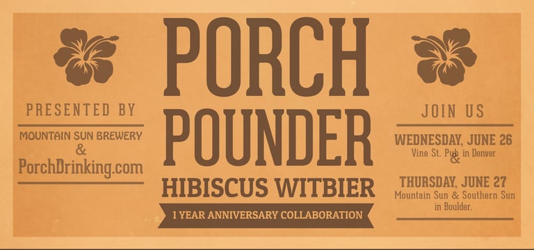 Mountain Sun Brewery Collaboration Porch Pounder Release
