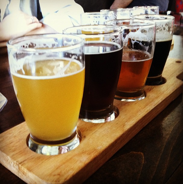 My first flight at Golden Road - Point the Way IPA is third from left.