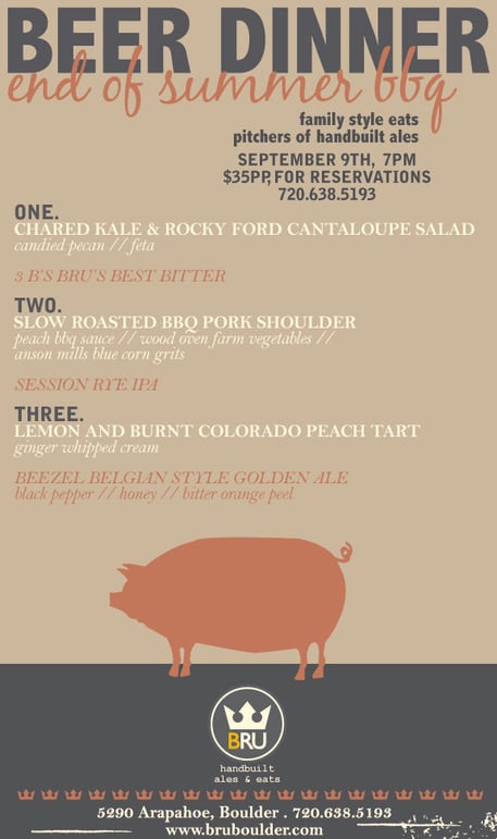 bru - beer dinner - end of summer bbq - dbb - 09-09-14
