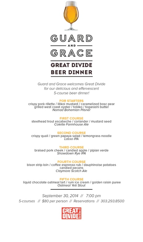 guard and grave - great divide brewing co beer dinner - gabf 2014 - dbb - 09-30-14