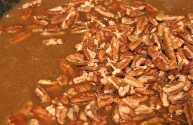 Drink and Spoon Pecan Caramel Apple Crisp