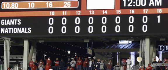 I sat through six and a half hours of baseball, and all I got was this crummy Nationals column.