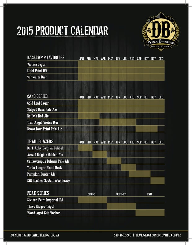 Devils Backbone Brewery Calendar Releases 2015