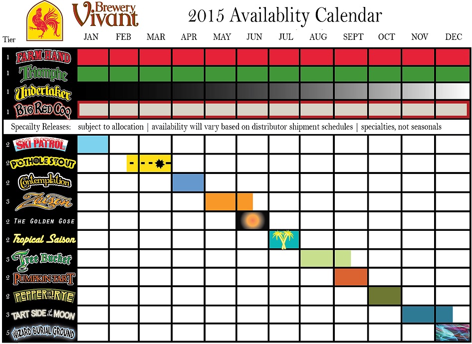 Brewery Vivant Beer Calendar