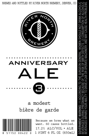 River North - Anniversary Ale #3 - dbb - 02-13-15