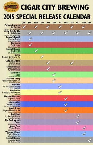 cigar city 2015 release calendar