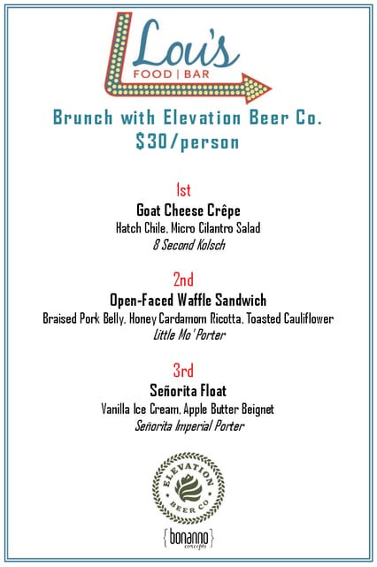 lou's food bar beer brunch with elevation - dbb - 03-21 and 03-22