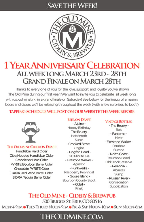 one-year-celebration at the old mine - poster2
