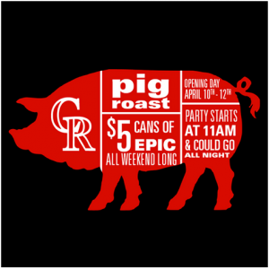 lucky pie lodo - MLB Opening Day - pig roast - dbb - 04-10-15
