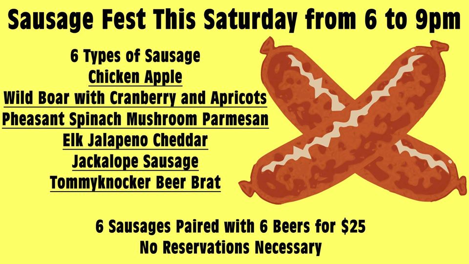 sausage fest this saturday at high plains tap house - dbb - 04-04-15