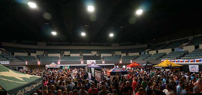 Another crowded photo of festival attendees at Augusta Beerfest