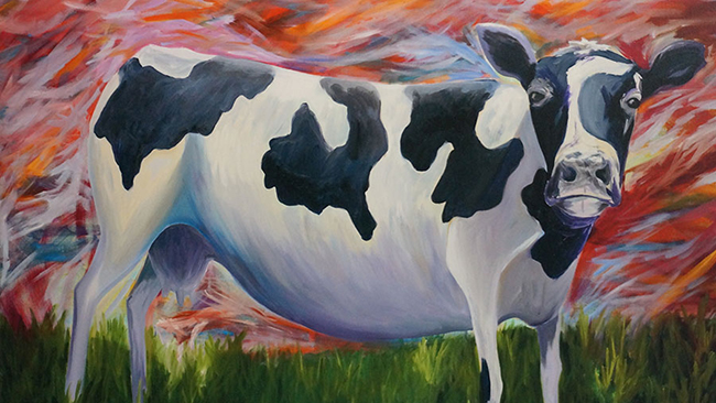 A reproduction of Sara Papp's work on display at Creature Comforts Brewing Co. in Athens, Georgia. (Photo: John Pylant)