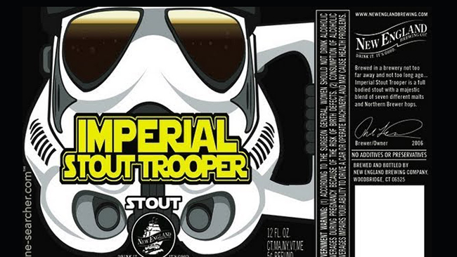 Imperial Stout Trooper New England Brewing Star Wars Themed Beer