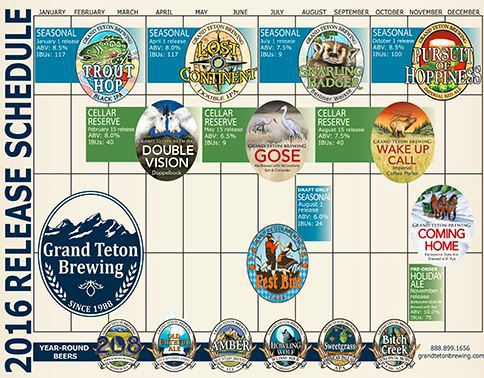 2016 Grand Teton Beer Release Calendar