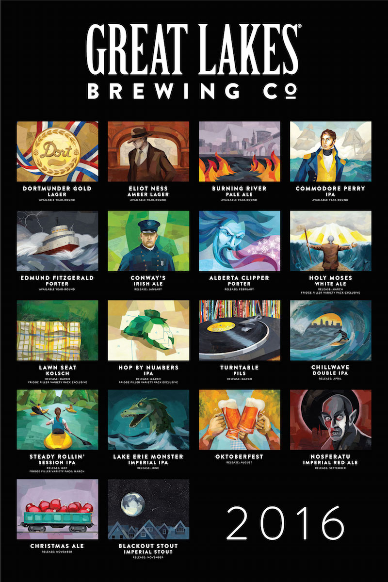 2016 Great Lakes Brewing Beer Release Calendar