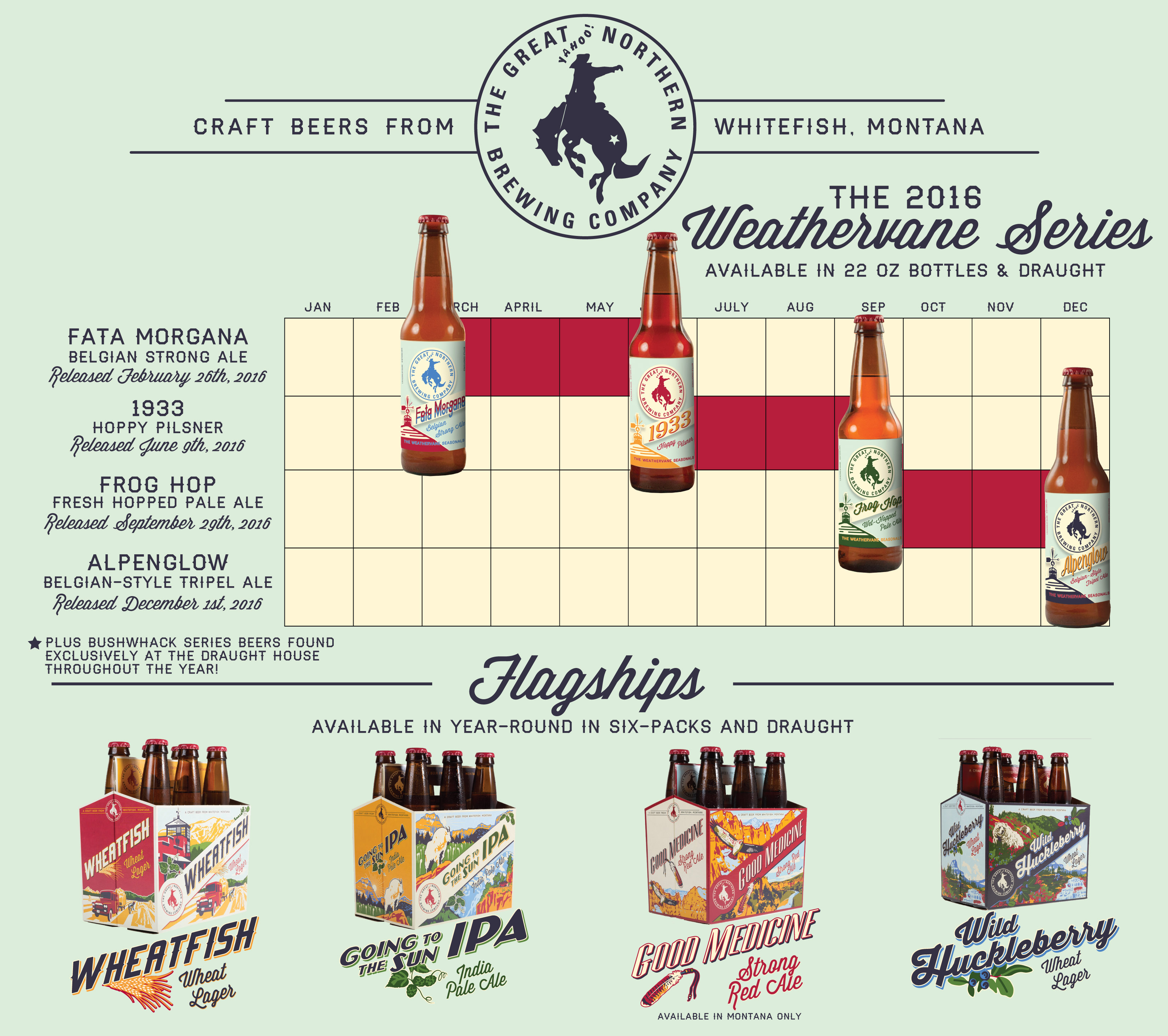 2016 Great Northern Brewing Beer Release Calendar