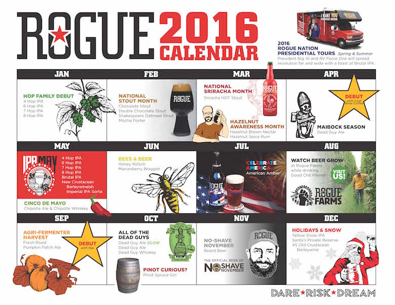 2016 Rogue Beer Release Calendar