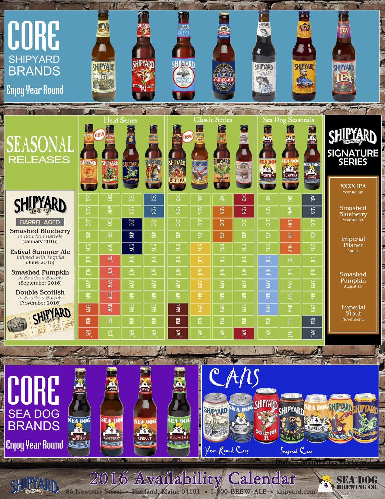 2016 Shipyard Beer Release Calendar