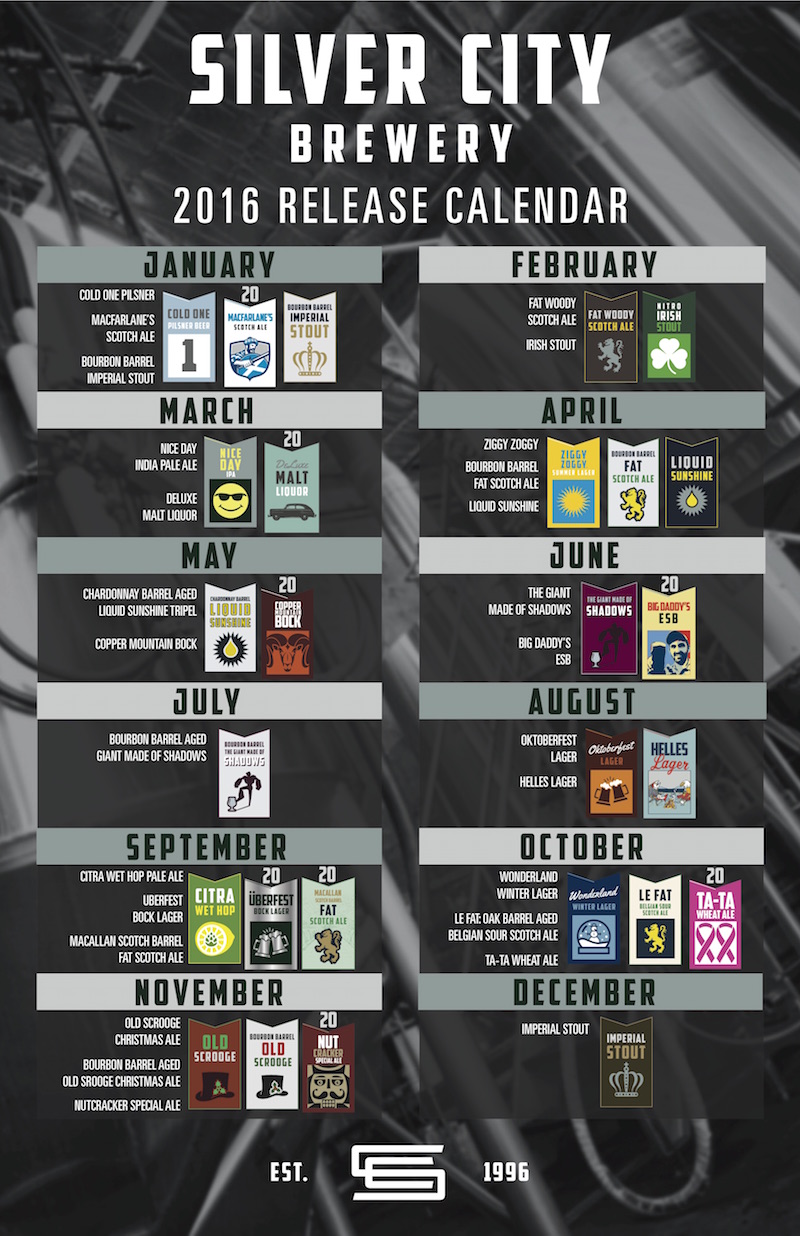 2016 Silver City Beer Release Calendar