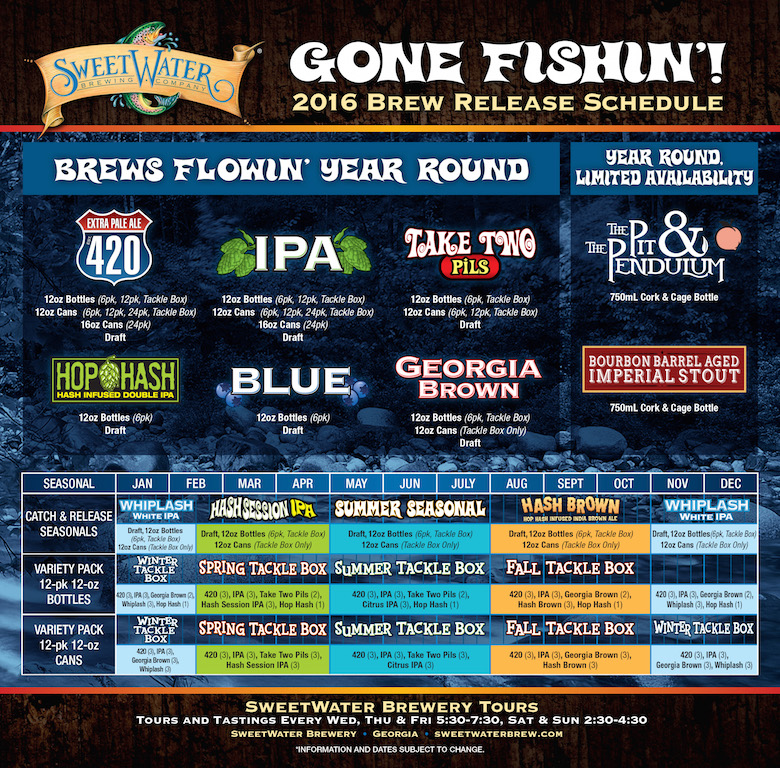 2016 SweetWater Beer Release Calendar