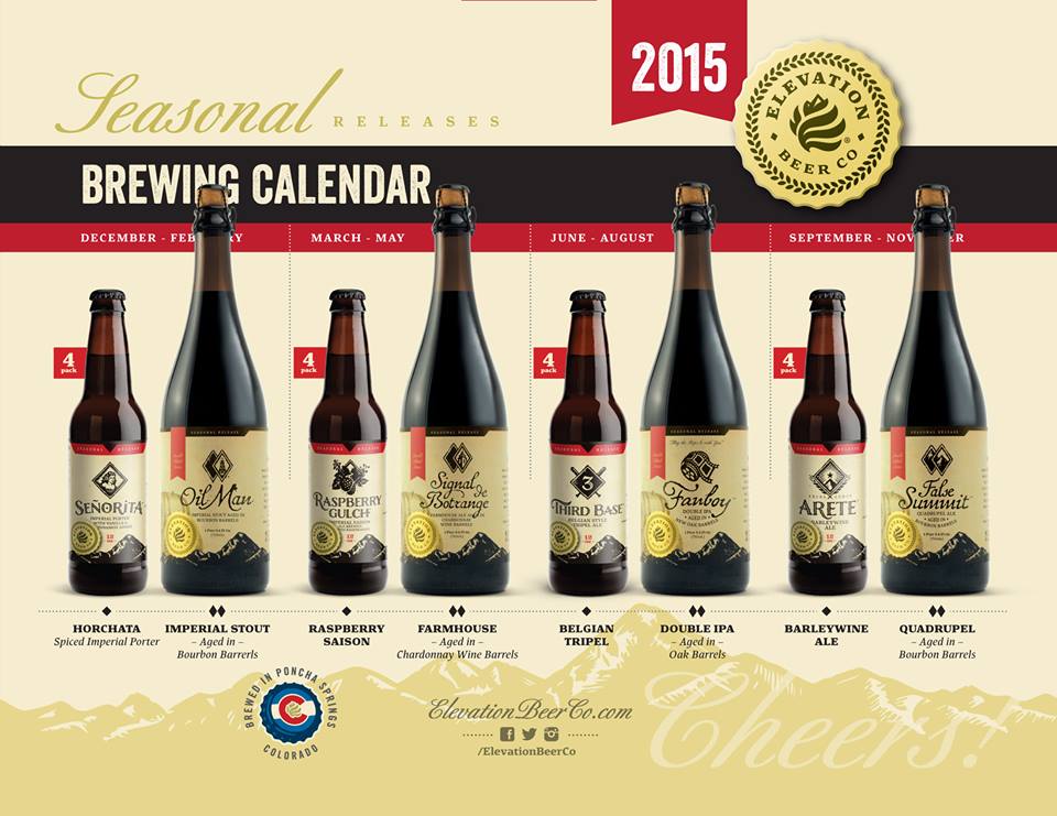 elevation beer company beer calendar