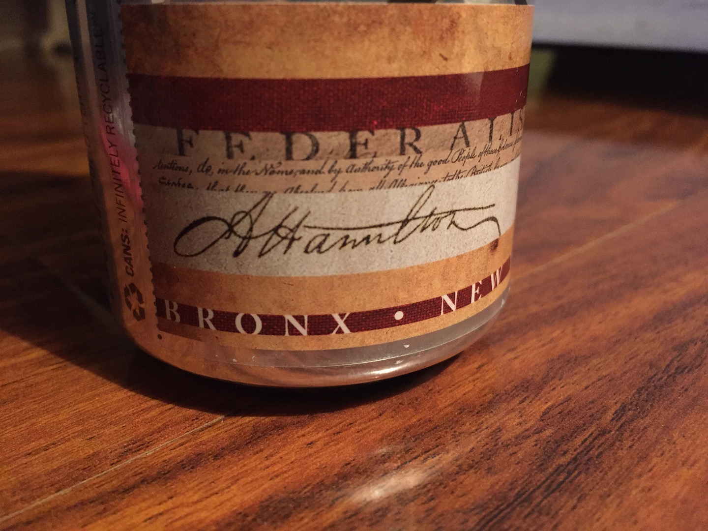 This is the "signature" of Alexander Hamilton. Never judge a beer by its can, but the attention to detail bodes well, right?