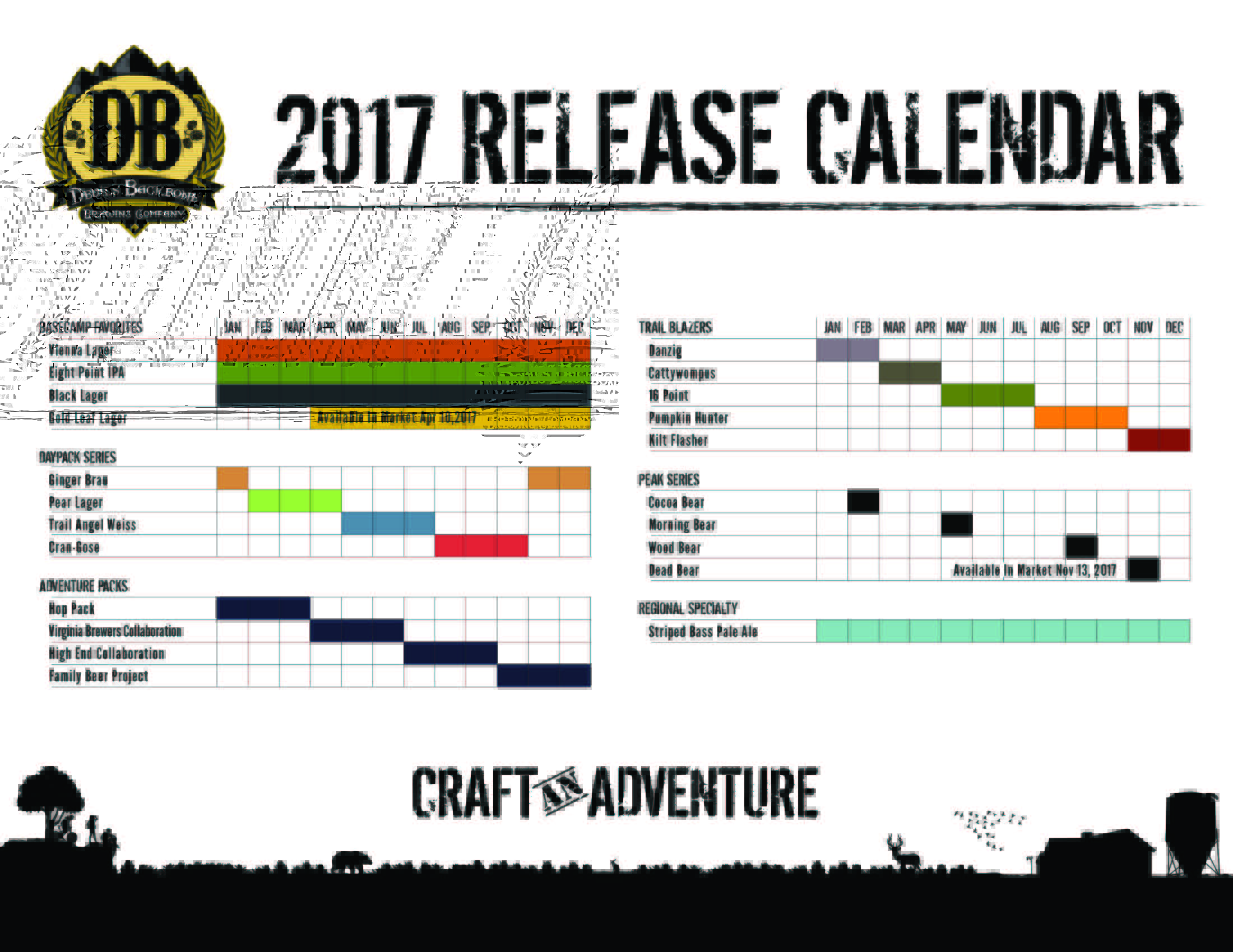 2017 Devils Backbone Beer Release Calendar