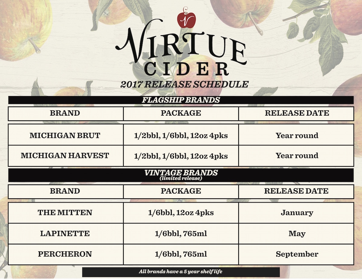2017 Virtue Ciders Release Calendar