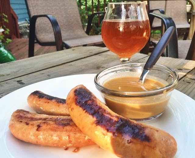 Spicy Honey Beer Mustard Dipping Sauce with Oskar Blue’s Old Chub