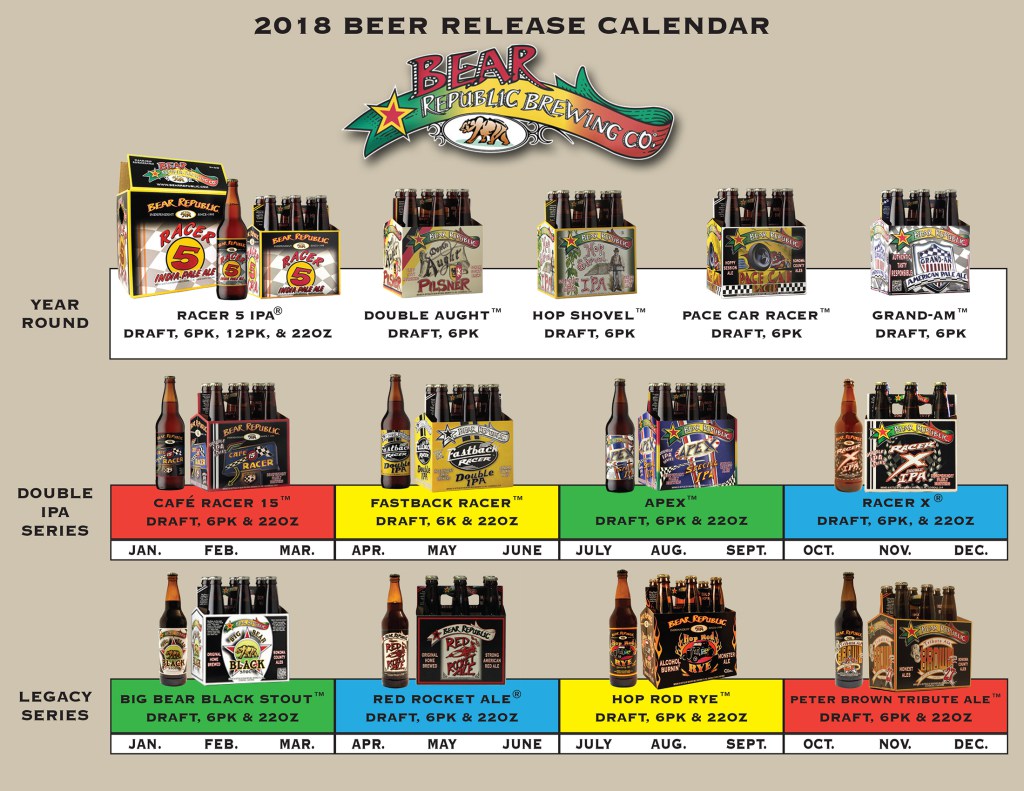 2018 Bear Republic Beer Release Calendar