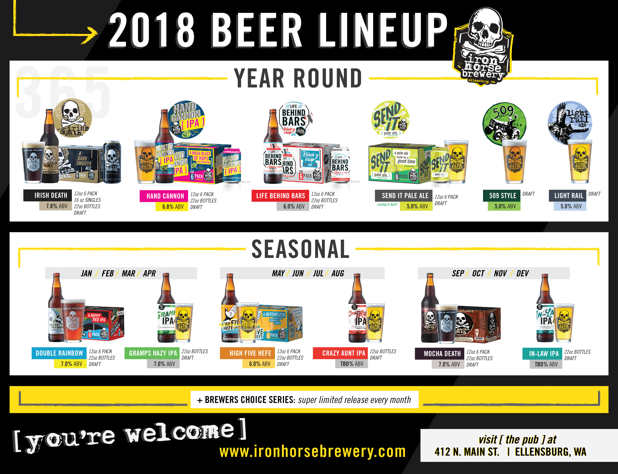 2018 Iron Horse Brewery Release Calendar