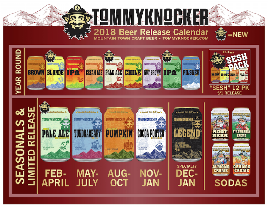 2018 Tommyknocker Brewery Beer Release Calendar