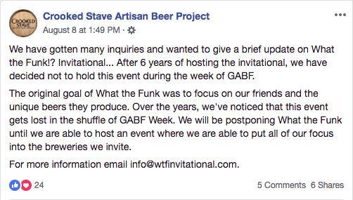 Crooked Stave Discontinuing What the Funk?!