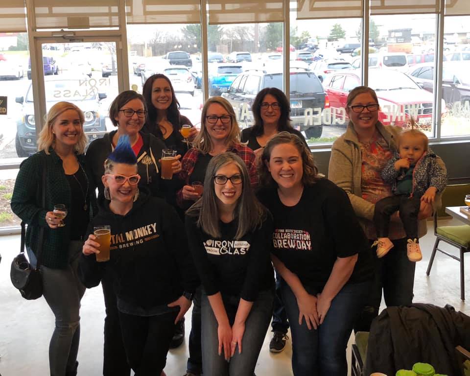 Some of the women involved in the Pink Boots Suburban Chicago Live Brew Day -- Hold My Crown Lithuanian Rustic Pale Ale & 10 Variants