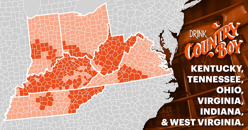 country boy brewing distro map