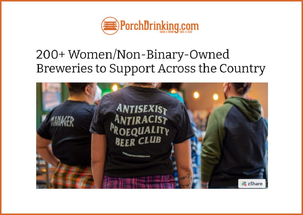 200+ Women/Non-Binary-Owned Breweries to Support Across the U.S. 200+ Women/Non-Binary-Owned Breweries to Support Across the U.S.