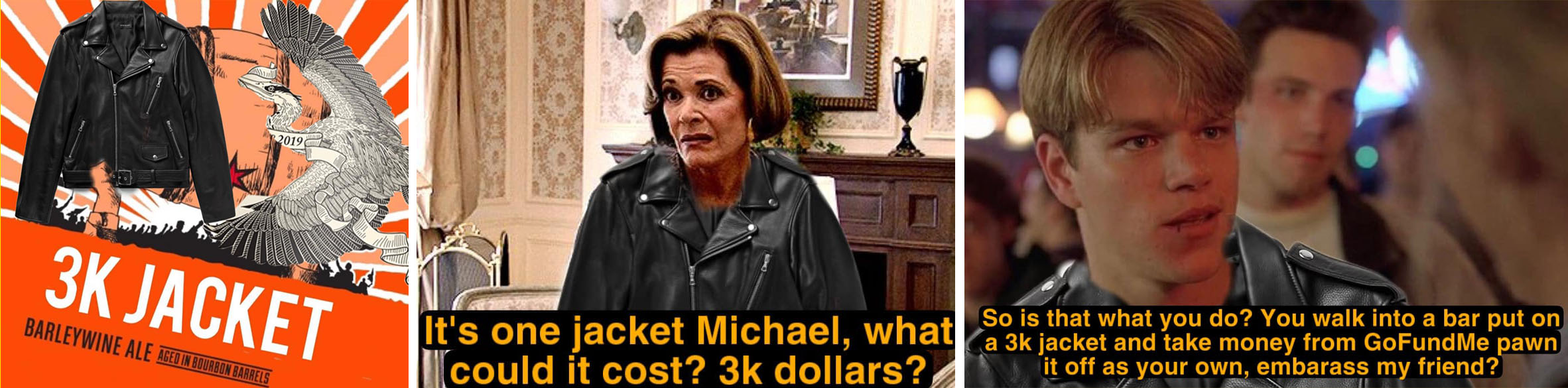 Meme Panel DDB Memes highlighting "jacket-gate" and the $3,000 jacket.