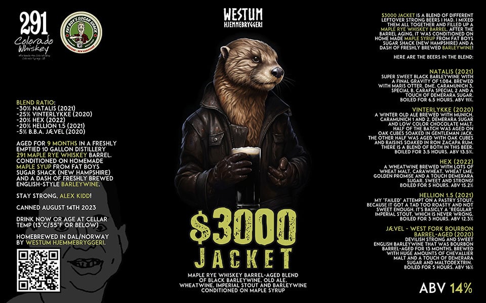 Flat Label for Westum's $3000 Jacket