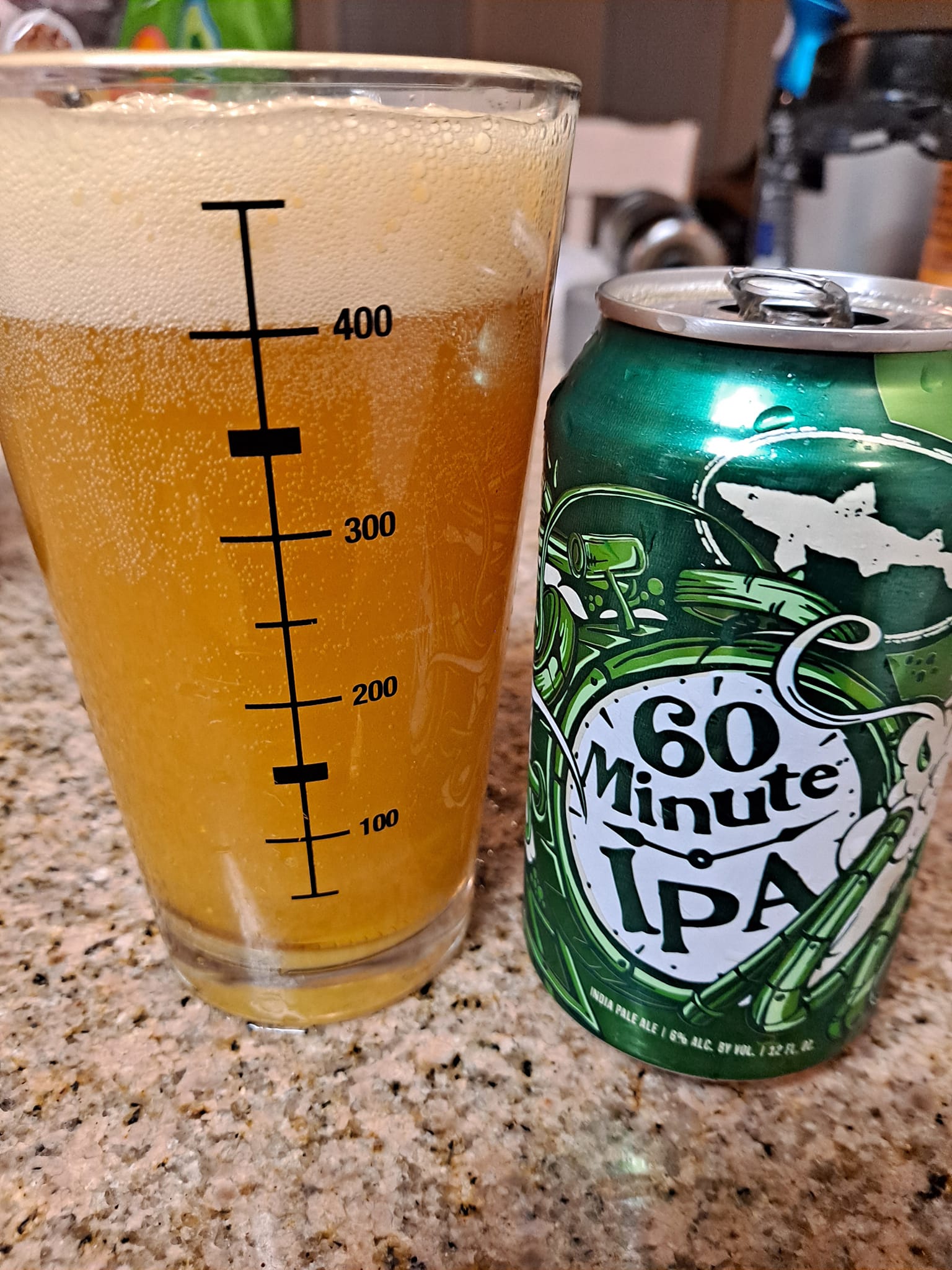 60 Minute IPA by VDogfish Head poured in a measuring glass