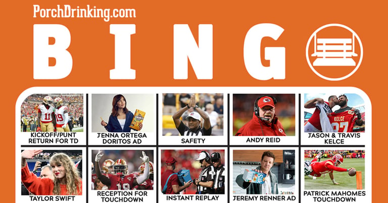Downloadable 2024 Bingo Boards for Super Bowl LVIII