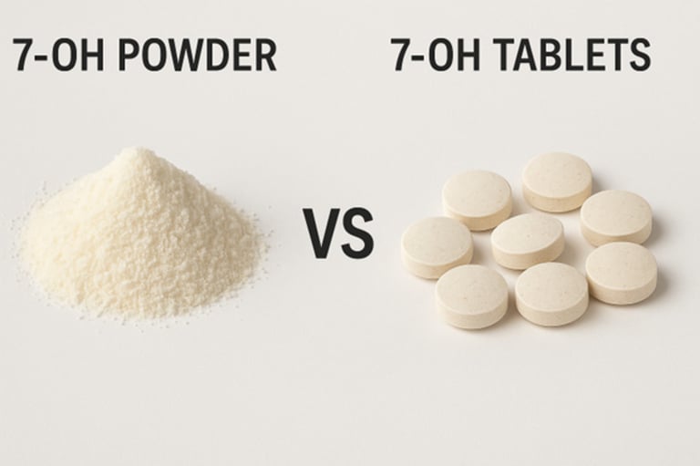 Comparing 7-OH Powder and Tablets: Key Benefits, Differences, and Tips