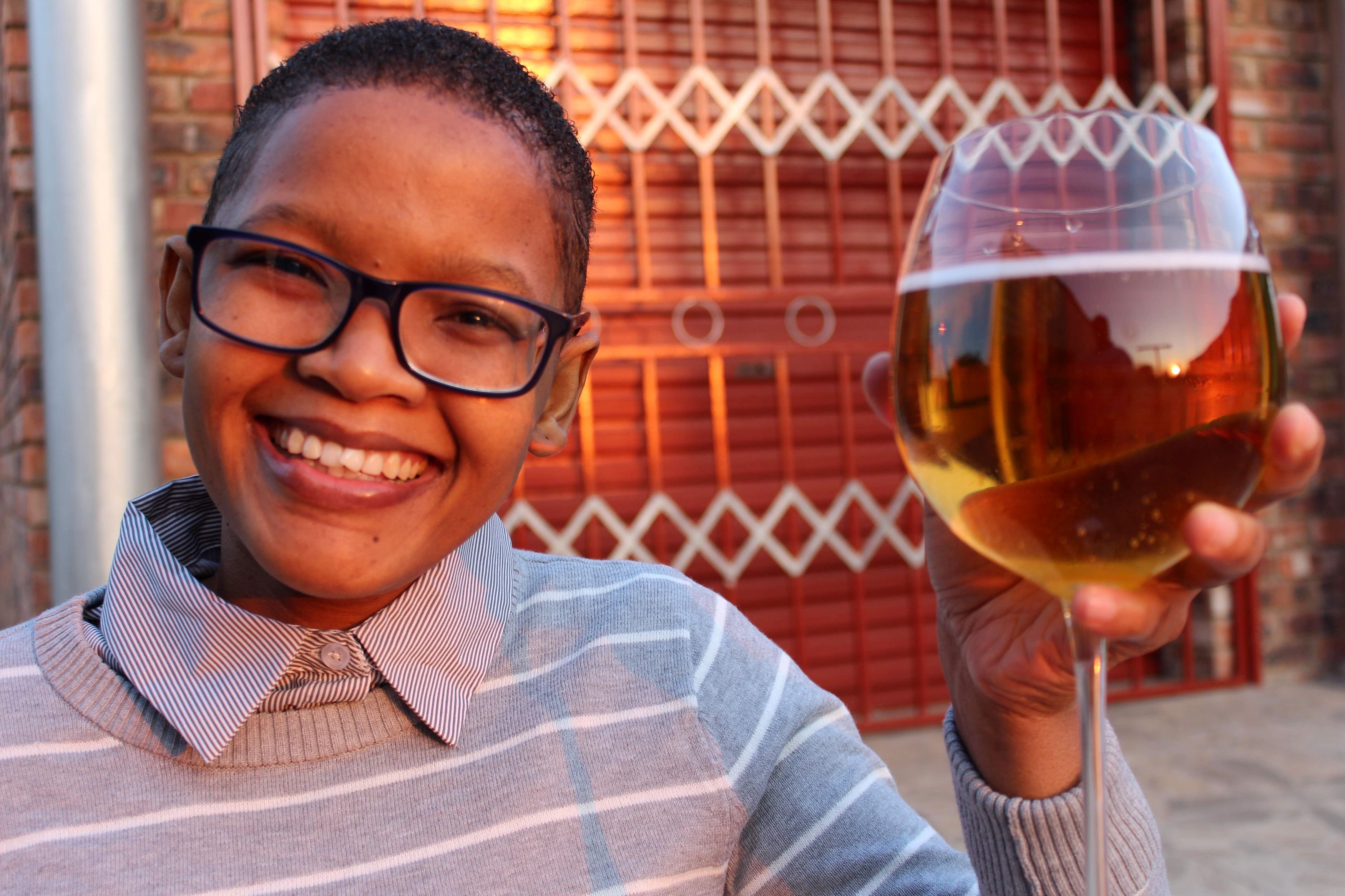 Beer Is Art's Obakeng Malope with a beer in South Africa