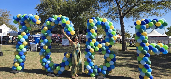 Texas Craft Brewers Fest 2025 balloon entry with Ruvani de Silva