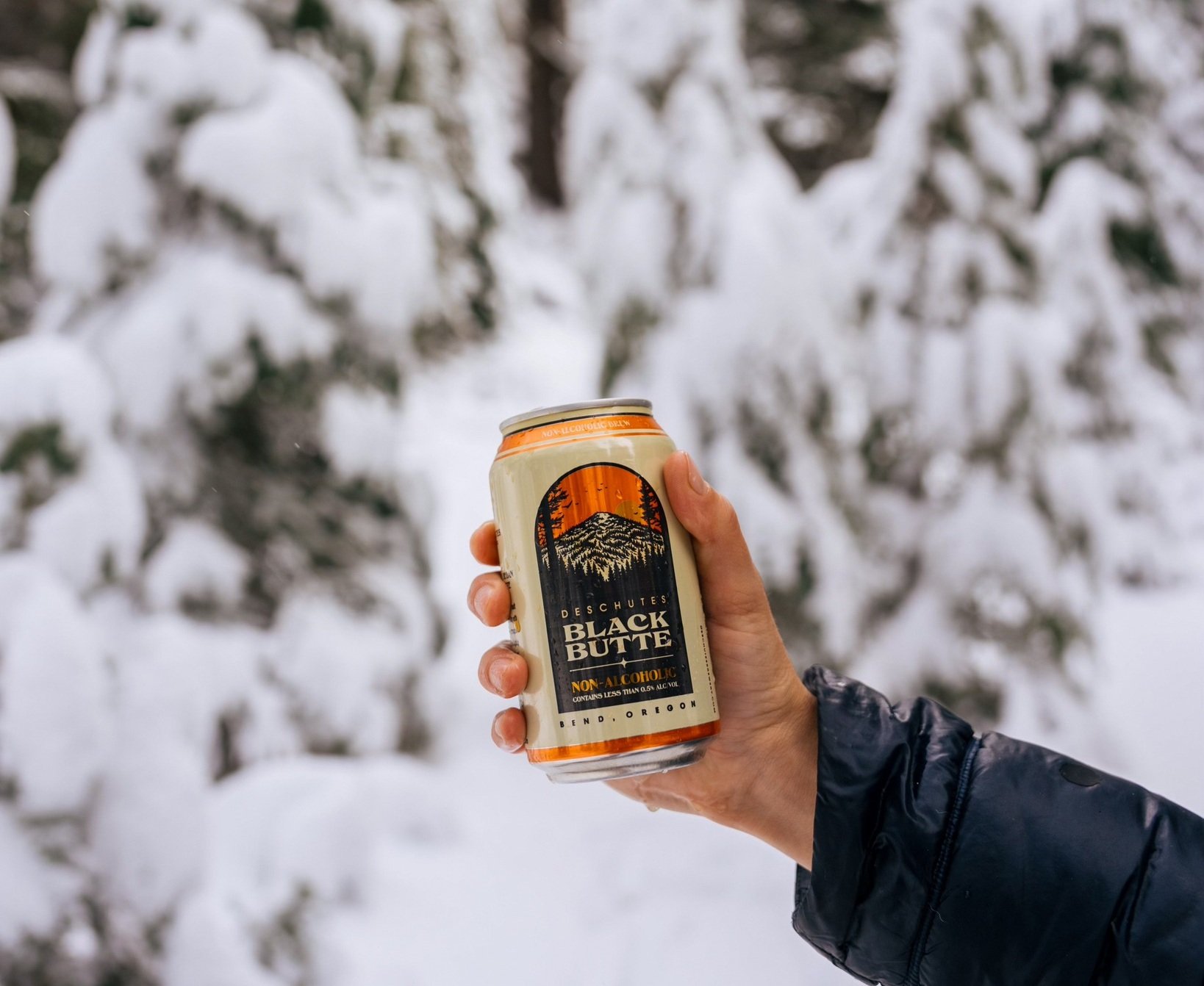 deschutes brewery black butte na in a snowy landscape
