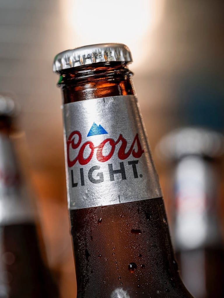 Coors Light beer bottle.