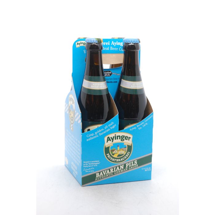 Ayinger Bavarian Pils beer bottles.