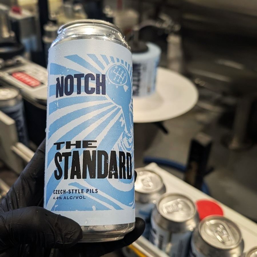 Notch Brewing Co. The Standard can on the production line.