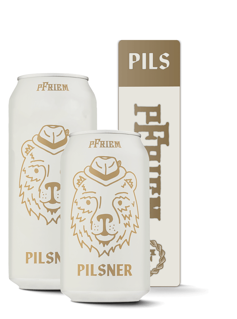 pFriem Pilsner cans.