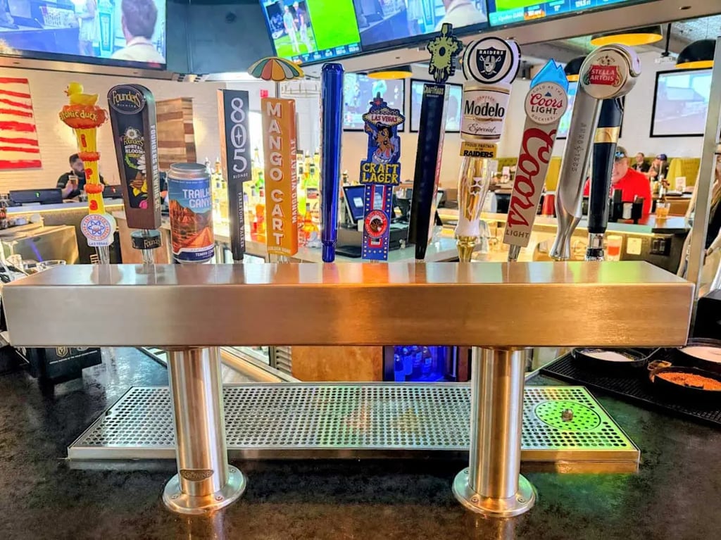 Assortment of craft beer tap handles