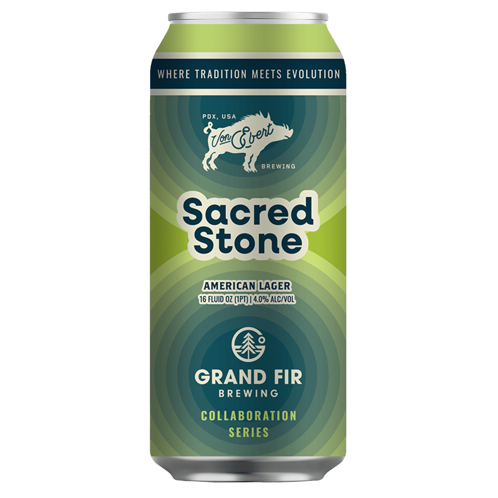 A can of Sacred Stone beer from Von Ebert x Grand Fir
